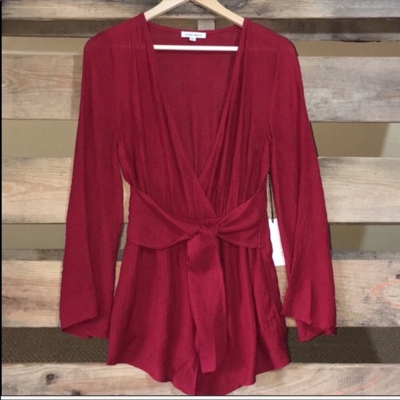 Ravens Red V Neck Romper - Picture 2 of 7